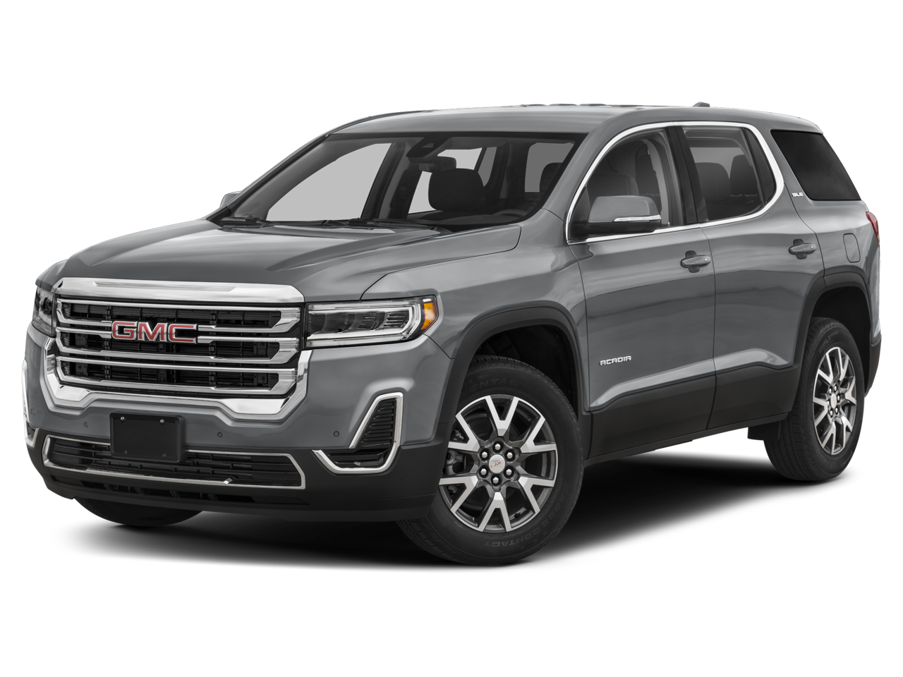 2023 GMC Acadia SLT in Summit White — front three-quarter view