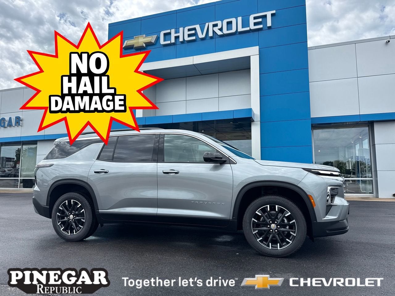 2026 Chevrolet Traverse LT in Sterling Gray Metallic — front three-quarter view